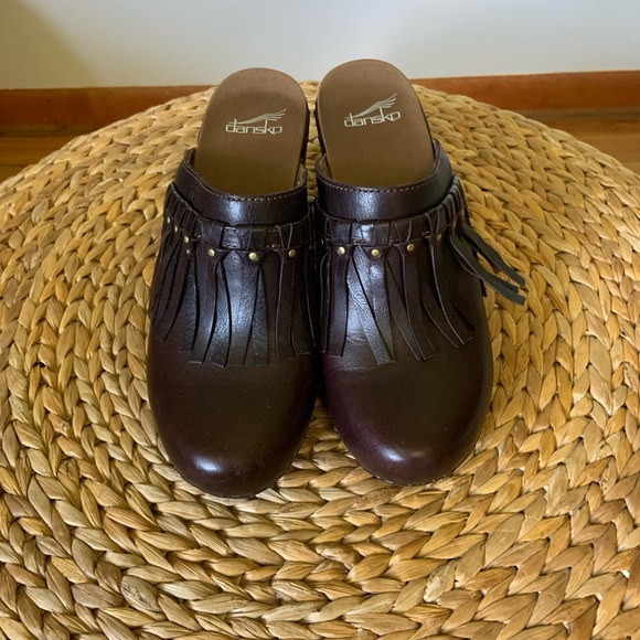 Dansko Dani Fringe Clogs- worn twice - Picture 2 of 3